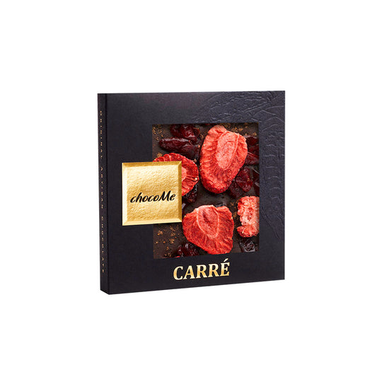 50B115 Chocolate Negro V66% con Nuez Moscada, Arándano Rojo y Trozos de Fresa para Tempranillo