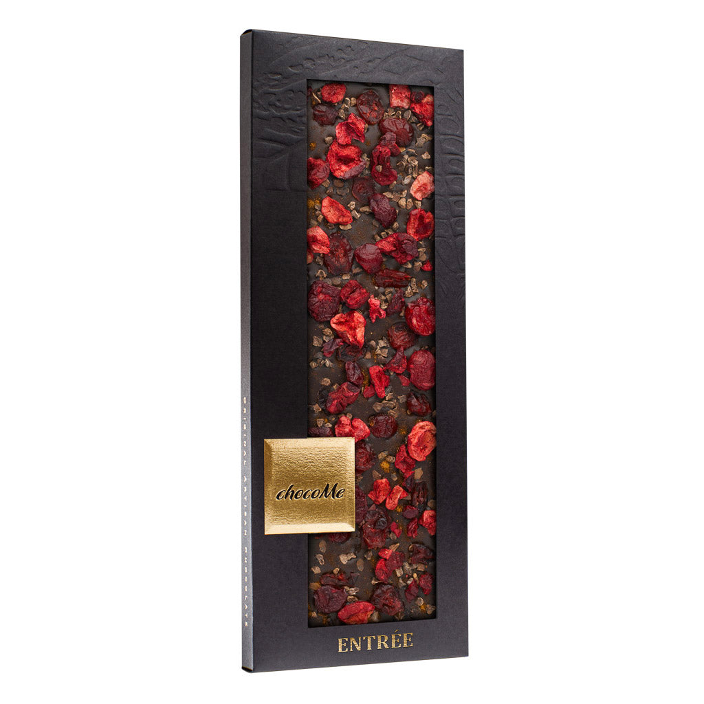 B106 Dark chocolate V66% with cinnamon, cocoa beans, cherry and cranberry for Merlot