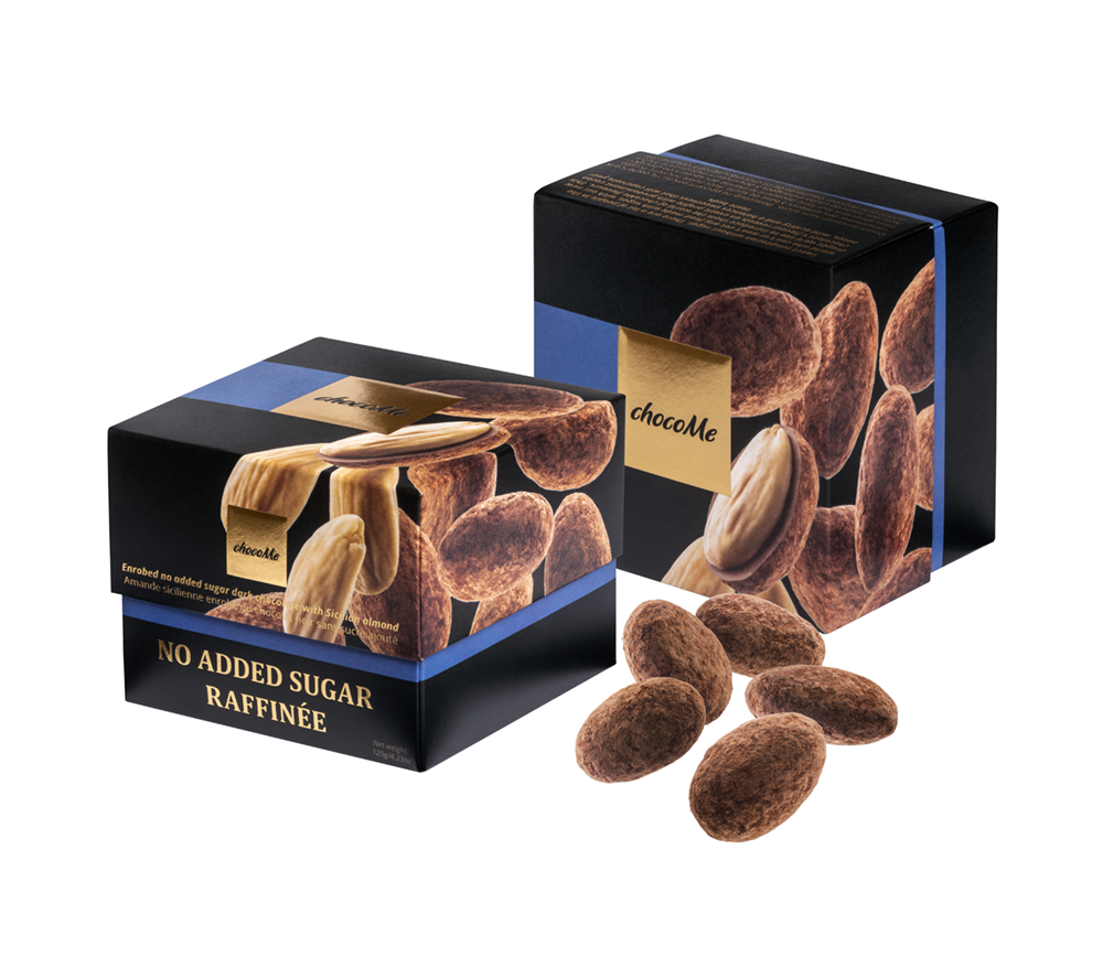 NS-RF101 Chocolate Negro 58% Recubierto Sin Azúcares Añadidos con Almendra Siciliana - 120g