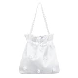 CWPFVQA Bolso De Boda Satinado De 1 Pieza, Bolso De Boda Nupcial, Accesorios Nupciales, Bolso Moderno De Favor De Boda, Bolso Nupcial Blanco