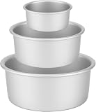 YapitHome Juego de moldes redondos para tartas de 10/15/20 cm (4/6/8 pulgadas) de aluminio anodizado con base extraíble para capas de tarta, tartas de queso, magdalenas, ideal para panaderos