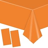 YAAVAAW 2 Piezas 137 * 274cm Mantel Desechable con Naranja,Mantel de Plastico Rectangular Impermeable y Antimanchas,Decoración de Mesa para Cumpleaños Infantil,Exterior Jardin,Fiesta,Bodas,Navidad