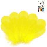 Sturiz 400pcs Plumas Amarillo Manualidades Plumas de 5 a 12 Cm para Disfraz Atrapasueños Accesorios de Decoración para Bodas y Fiestas Fabricación Máscaras Pluma