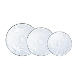 Luminarc Vajilla de vidrio Pampille Clear 18 piezas para 6 personas | Transparente, diseño redondo, acabado con relieve, apilable, fabricada en Francia, apta para microondas y frigorífico