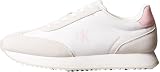 Calvin Klein Runner Sneaker Mujer Laceup de Piel, Blanco (Bright White/Sweet Pink), 40