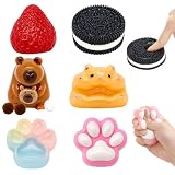 6 Piezas Squishe Toy Squishes, Squishy Toys, squishy baratos | Envía el squishy de pata de gato, el squishy de fresa, el hámster, el squishy tipo Oreo y el capibara, para Adultos Niños