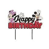 dekora - Decoración Tartas Cumpleaños de Mickey y Minnie Mouse Cake Topper Happy Birthday en Papel - 17