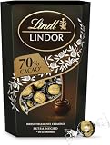 Lindt bombones LINDOR CORNET chocolate negro al 70% de cacao, delicioso bombón con interior de chocolate cremoso, chocolate Lindt, 337 g, aprox 26 bombones