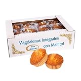 Magdalenas Integrales Sin Azúcar Añadido Caja de 2 Kg 24 Unidades· Obrador Artesanal para Desayuno Diario