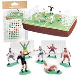 ScrapCooking - Kit Decoración Tarta Fútbol - 9 Decoraciones de Fútbol para Pastel, Postres, Cumpleaños Infantil - Porterias & Figuros Futbal - 5013