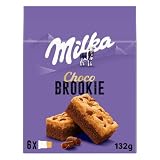 Milka Choco Brookie, Bizcocho Chocolate con Leche y Trozos, 132g | Bizcocho Milka de chocolate con leche y trozos de chocolate, para disfrutar en cualquier momento del día