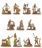 Moranduzzo Set de 11 Oficios Apto para Belén de 3,5 cm Escala 1:50 – Micro 3,5 – Figuras Indestructibles, Estilo Siglo XVIII, Acabadas a Mano, Escultor M. Landi
