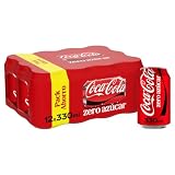 Coca-Cola Zero Azúcar Refresco de Cola Pack 12 x 330 ml | Bebida de cola sin azúcar, bajo en calorías, excelente para casa, fiestas y reuniones