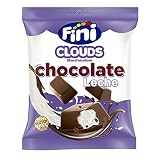 Fini Clouds Bocaditos de Chocolate con Leche | Espumas dulces con Cobertura de Chocolate | Chuches y Golosinas Sin Gluten - 80 gr