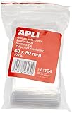 APLI 13134 - Pack de 100 bolsas de plástico con autocierre, 60 x 80 mm