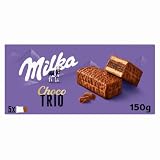 Milka Choco Trio, Bizcocho de Cacao con Chocolate con Leche,150g | Bizcocho Milka de cacao con chocolate con leche, para disfrutar en cualquier momento del día