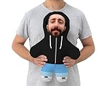 Made in Gift Cojín en Forma Humano Personalizado con Foto de Tu Cara y Sudadera de Color a Elegir como Regalo Original de Juguete Niños y Cojín Blandito para Adultos (Negro)