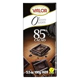 Valor - Chocolate Negro 85% Sin Azúcares Añadidos, 100 g | Chocolate negro sin azúcares añadidos y tableta de chocolate negro, 85% cacao, sin gluten, 100 g