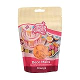 FunCakes Deco Melts, Orange, 250 g | Para Sumergir, Cubrir, Decorar y Crear Formas, Derretir en Microondas y Verter en Cualquier Molde