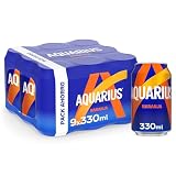Aquarius Naranja, Bebida Hidratante con Sales Minerales, Baja en Calorías - Pack 9 Latas, 330 ml