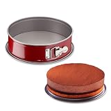 TEFAL Delibake, Molde tarta redondo 25 cm, Fácil desmonte, Rojo | Forma redonda desmontable y gran fondo, Revestimiento antiadherente, Acero al carbono, Con grosor 3/10, J16413