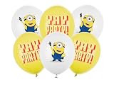 Globos de Minions de 30 cm, juego de 6 unidades, globos para helio o aire, globos de látex, decoración para fiestas con Mel & Yay Party! Diseño para cumpleaños infantil, juego de globos, decoración de