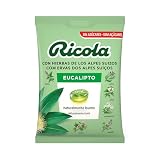 Ricola - Eucalipto, Caramelos Duros Sin Azúcar, 70 g | Menta, 13 Hierbas Suizas, Aceites Esenciales, Refresca, Suaviza la Garganta, con Edulcorantes, Sabor Eucalipto, 70 g