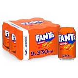 Fanta Naranja Refresco Bajo en Calorías Pack 9 x 330 ml | Bebida de naranja, bajo en calorías, con zumo de fruta, excelente para comidas, fiestas y reuniones
