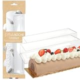 ScrapCooking 1960 - Moldes para troncos navideños, 2 moldes de PVC semirrígidos y reutilizables, longitud 30 cm, accesorios para repostería postre navideño, con receta