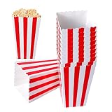 Yoosso 20 Piezas Cajas Palomitas, Bolsa de Palomitas de Maíz Contenedor de Palomitas Cartones Palomitas Pequeños para Dulces Bocadillos Fiestas de Cumpleaños Bodas Noche de Película(Raya Roja)