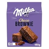 Milka Choco Brownie Bizcocho Chocolate con Leche y Trozos, 150g | Bizcocho Milka de chocolate con leche y trozos de chocolate, para disfrutar en cualquier momento del día
