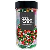 Azucren, Decoracion de Reposteria de Navidad, Sprinkles para Decoracion de Galletas, Confeti de Azucar Ideal para Tartas, Galletas con Motivo Navdieño, 90 G (Regalo, Baston, Arbol)