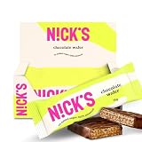 NICKS Chocolate wafer Barritas Oblea de Chocolate Barquillo de Choco Low Carb Galletas 165 Calorías Sin Azúcar Añadido Caramelo Dulce Chocolatinas Sin Gluten (9x35g)