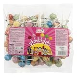 Caramelos Cerdán - Caramelos con Palo Mini YokoPop de Sabores Variados | Bolsa de 100 Unidades | Caramelo Redondo Macizo con Palo Sin Gluten ni Alérgenos | Ideal para Fiestas, Navidad y Cumpleaños