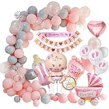 Rosado Baby Shower Decoracion Niña, Globo Nacido Bebé Adorno
