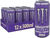Monster Energy Ultra Violet, 12 x 500 ml, lata desechable, cero azúcar y cero calorías