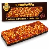 Turron de Chocolate Crujiente Negro y Crocante de Cacahuete - Tableta de 300g - Con Polvo de Caramelo Ronchito - Sin Gluten - 100% artesanal