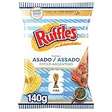Ruffles Asado Estilo Argentino 140 g, Patatas onduladas sabor barbacoa, Snack intenso y crujiente