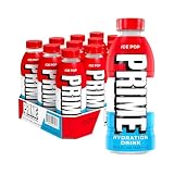 PRIME Hydration ICE POP | Bebidas deportivas | Electrolitos mejorados para una máxima hidratación | 250 mg de BCAA | Vitaminas B | Antioxidantes | 2 g de azúcar | 16.9 onzas líquidas | Paquete de 12