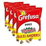 Grefusa | Pipas Tijuana MAXI semillas de girasol - pack de 240gr (Paquete de 4)