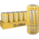 Monster Energy Ultra Gold Zero, Bebida Energética, Pack 12 x 500 ml