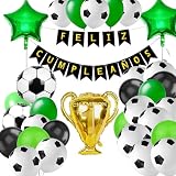 IM® Globo de fútbol cumpleaños Niño (26 globo látex + 5 globos grandes de foil + guirnalda) | Fútbol Cumpleaños Decoracion | CumpleañoS infantil | Decoración Fútbol | Decoración Cumpleaños Fútbol.