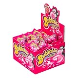 Chicles Bubbaloo con Relleno Líquido – Caja de 60 Unidades | Sabores Tutti Frutti, Fresa y Sandía | Chicles Hinchables con Centro Líquido (Paquete 60 unidades, Fresa)