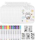 TIDEVAN 14 pcs Baberos para Pintar Bebés, Babero Blanco Algodon