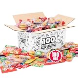BELROS Pack 100 uds Chuches y Gominolas Surtidas, 10 Variedades Envueltas Individualmente. Sin Gluten. Caja Dulces Ideal Halloween, Rellenar Piñata, Fiestas Infantiles y Regalo de Cumpleaños