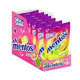 MENTOS Mix Frutas, Caramelos Masticables con Zumo de Frutas, Pack 7 uds