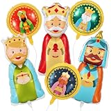 DPKOW 6 Globos Reyes Magos Navideños Decoración, Foil Grande