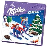 Milka Oreo Calendario de Adviento Chocolate Leche y galleta Oreo, 284g | Calendario de Adviento Milka Oreo con 24 deliciosas chocolatinas Milka Oreo para disfrutar cada día hasta Navidad