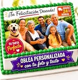 FOTO COMESTIBLE para tarta Personalizada con nombre y edad. Foto de tarta para cumpleaños. Papel de Oblea o Azúcar para Tartas Varios Tamaños - Rectangular