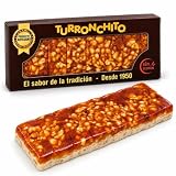 Turron de Chocolate Crujiente Blanco y Crocante de Cacahuete - Tableta de 300g - Con Polvo de Caramelo Ronchito - Sin Gluten - 100% artesanal